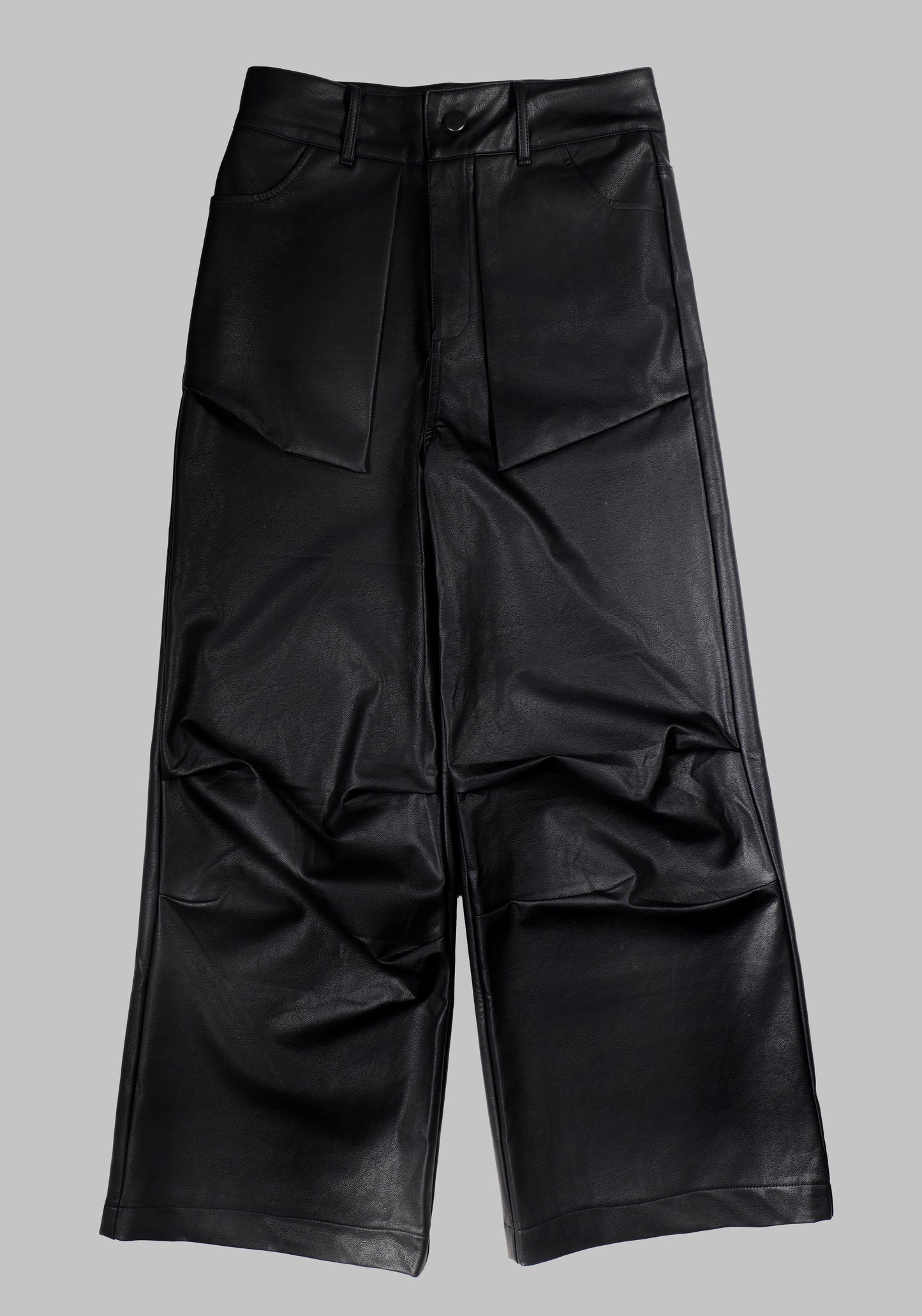 Quần da ống rộng unisex
